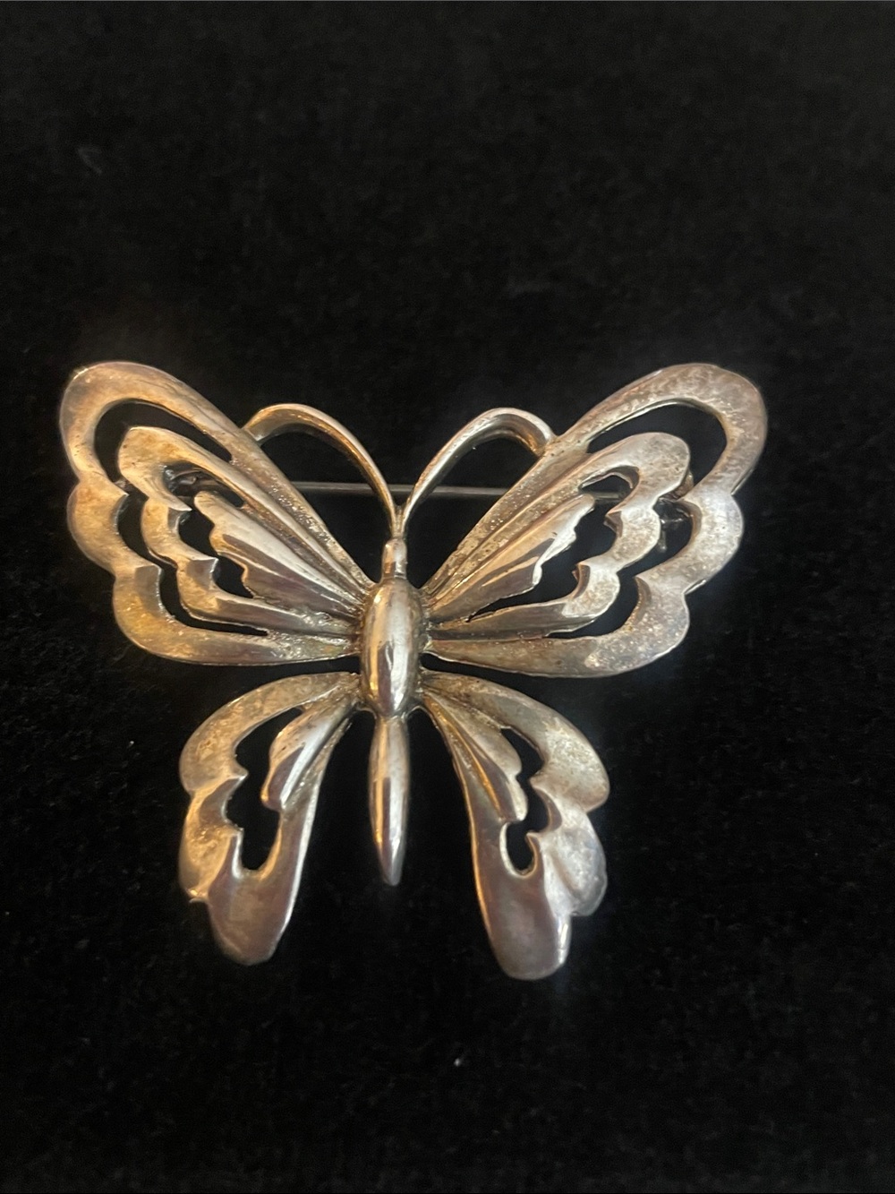 Vintage Butterfly Sterling Silver? Brooch Pin Jewelry.